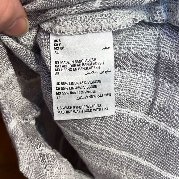 Style & Co. Grey Stripe Comb Linen Blend Soft Mid Rise Shorts Women’s Small - Picture 5 of 5